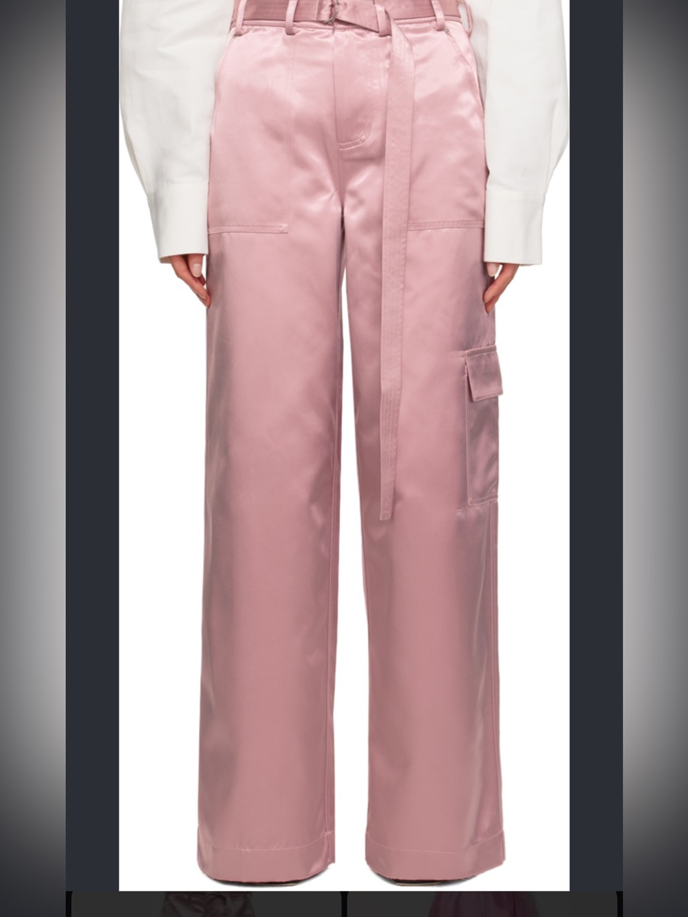 STAUD pink shay satin wide leg trousers women’s size 6